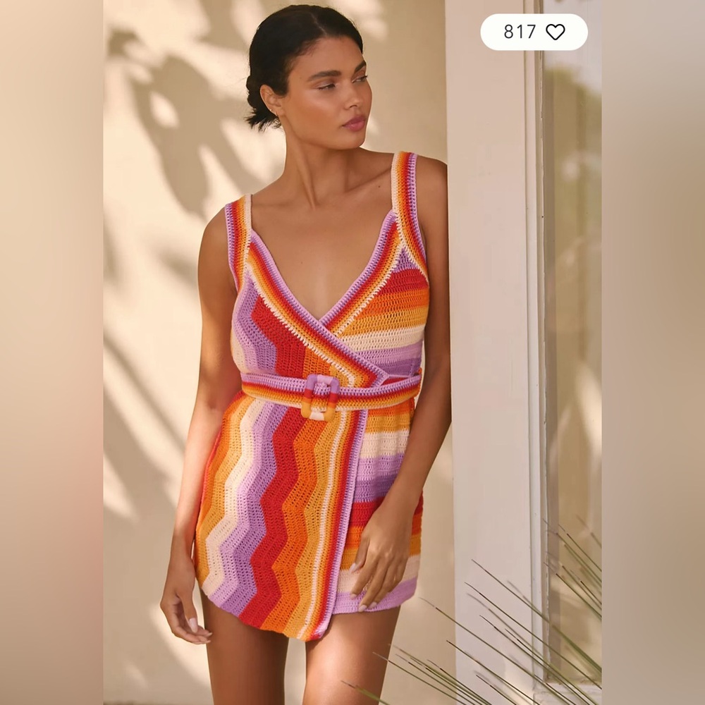 NWT - Farm Rio Crochet Mini Dress
